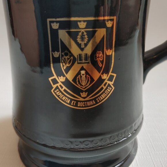 STUNNING Queen's University Stein with Gold Crest Logo Ceramic - Picture 2 of 7
